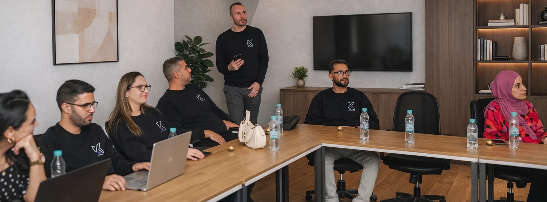 Équipe Kwantic dans les bureaux de l'agence web à Paris