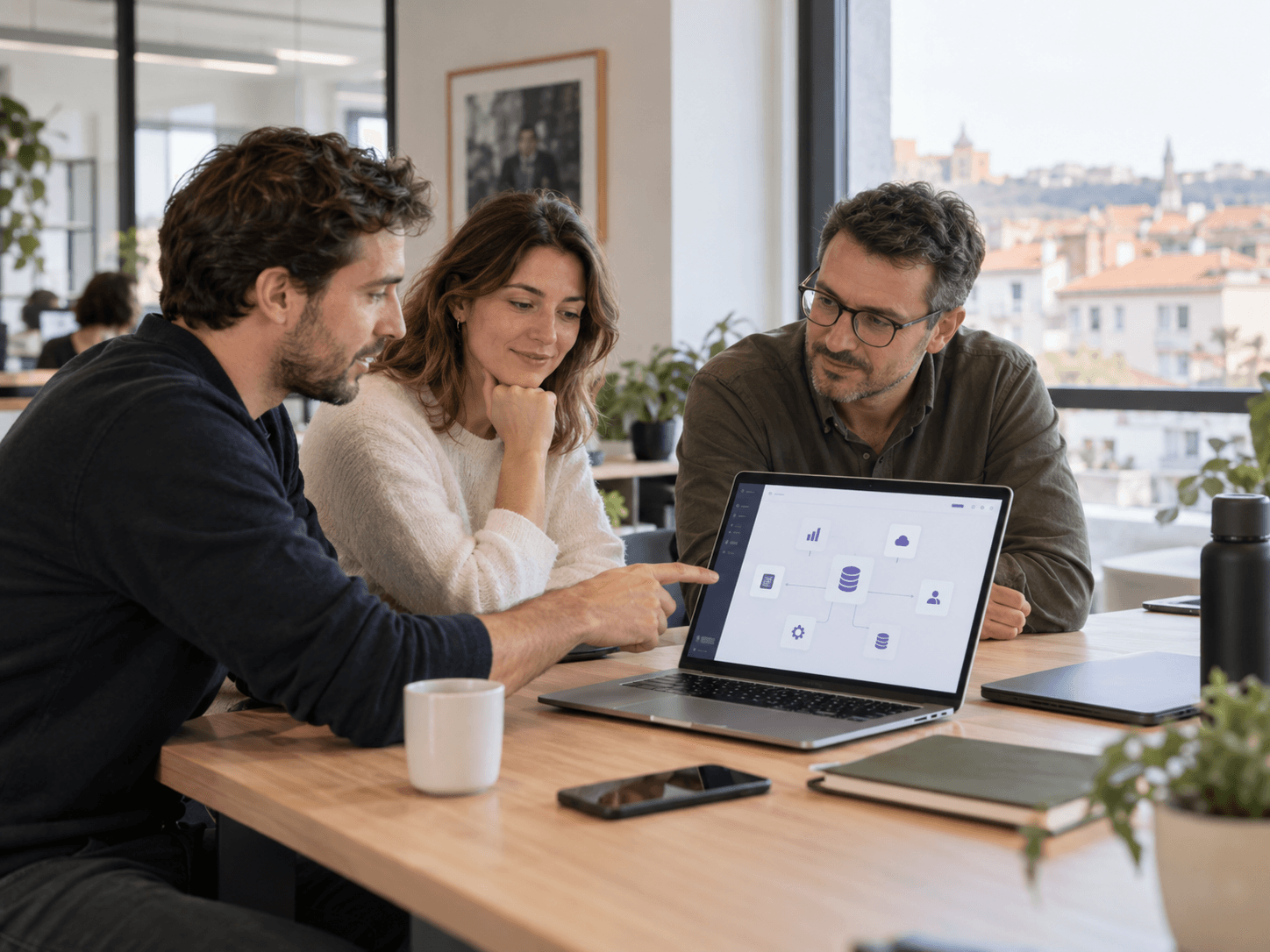 Responsable utilisant une plateforme connectée au stock et à l'ERP