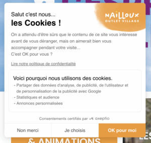 bannière de cookie